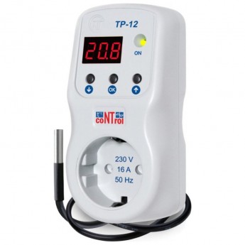Терморегулятор в розетку NOVATEK TP-12-2 Датчик 1,8 м снизу 4752
