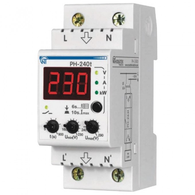 Мультифункциональное реле напряжения NOVATEK PH-240T 5652